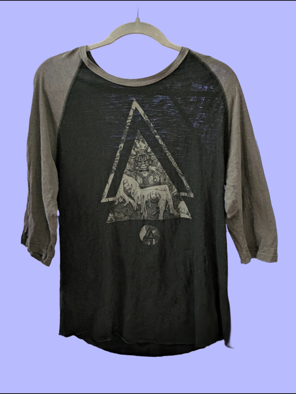 Linkin Park Rare Band Tee Living Things Album Medium Raglan 3/4 Sleeve Shirt